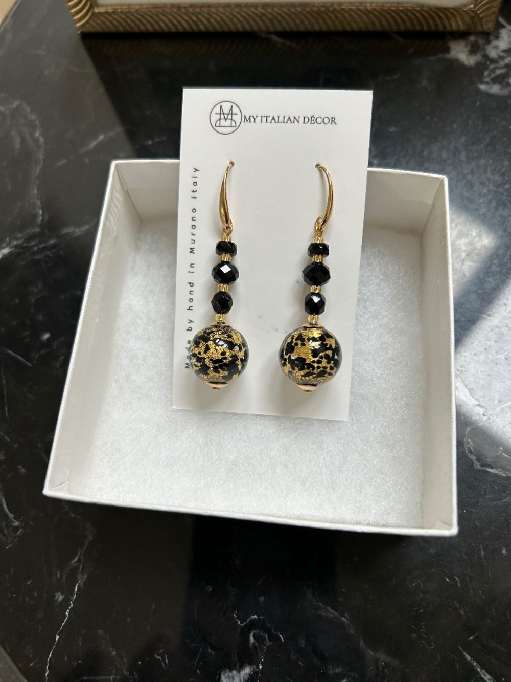 GORGEOUS MURANO GLASS EARRINGS FROM ITALY NEW